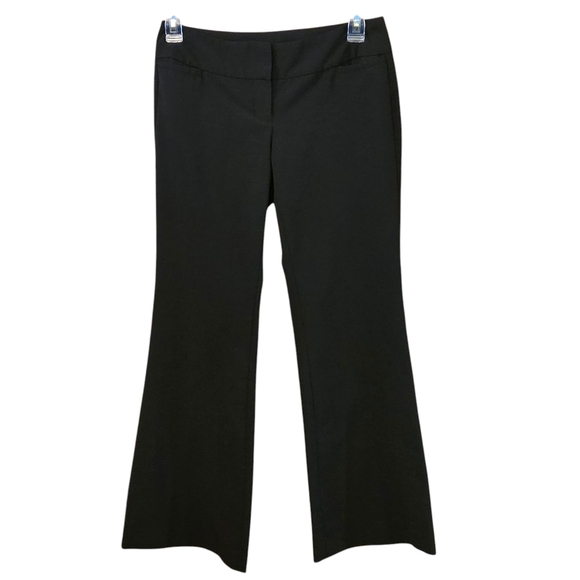 Express Design Studio "Publicist" Black Flared Flat Front Pants Women size 6 - Picture 1 of 15